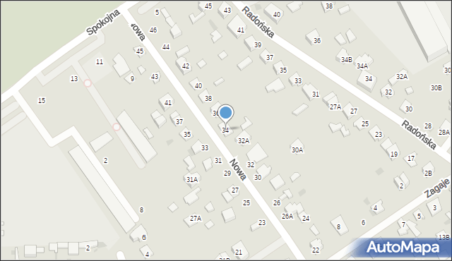 Grodzisk Mazowiecki, Nowa, 34, mapa Grodzisk Mazowiecki