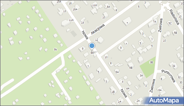 Grodzisk Mazowiecki, Nowa, 9A, mapa Grodzisk Mazowiecki