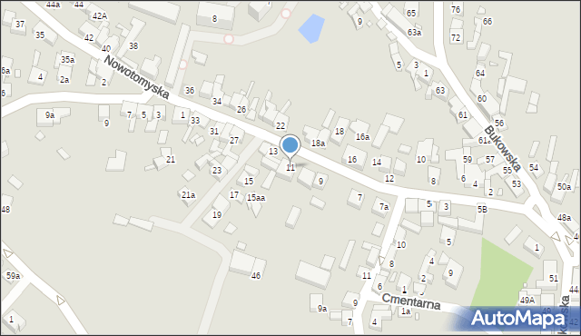 Grodzisk Wielkopolski, Nowotomyska, 11, mapa Grodzisk Wielkopolski