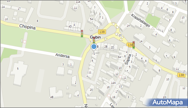 Gubin, Nowa, 1, mapa Gubin