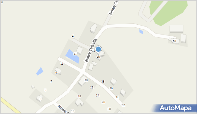 Hopy, Nowe Osiedle, 40, mapa Hopy