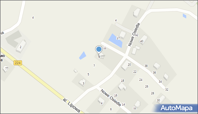 Hopy, Nowe Osiedle, 9, mapa Hopy