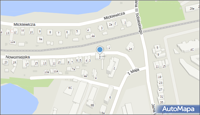 Iława, Nowomiejska, 2, mapa Iława