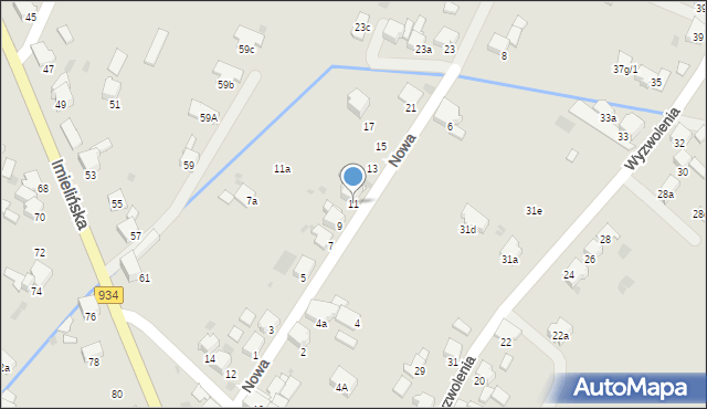 Imielin, Nowa, 11, mapa Imielin