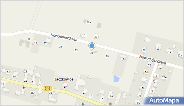 Jaczkowice, Nowodojazdowa, 21, mapa Jaczkowice