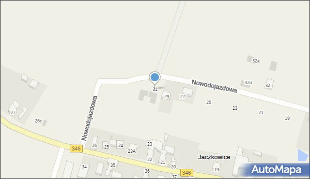 Jaczkowice, Nowodojazdowa, 31, mapa Jaczkowice