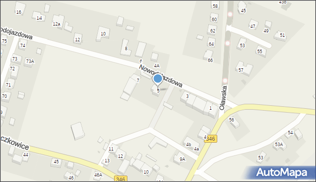 Jaczkowice, Nowodojazdowa, 5, mapa Jaczkowice