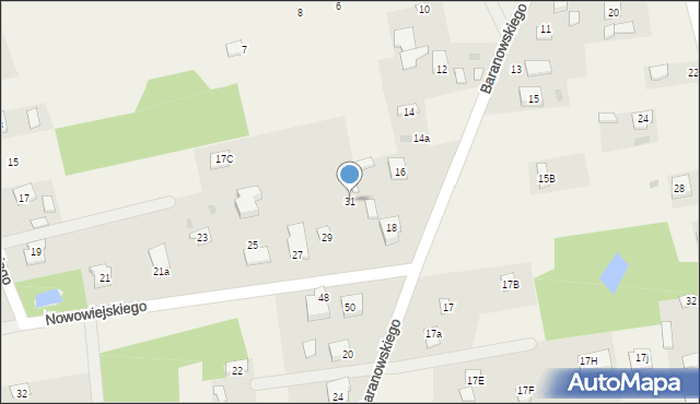 Jaktorów-Kolonia, Nowowiejskiego, 31, mapa Jaktorów-Kolonia