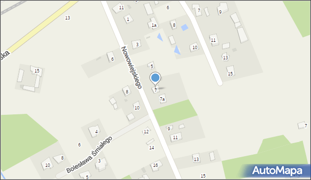 Jaktorów-Kolonia, Nowowiejskiego, 7, mapa Jaktorów-Kolonia