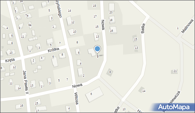 Jamielnik, Nowa, 9, mapa Jamielnik