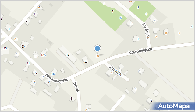 Jamielnik, Nowomiejska, 10, mapa Jamielnik