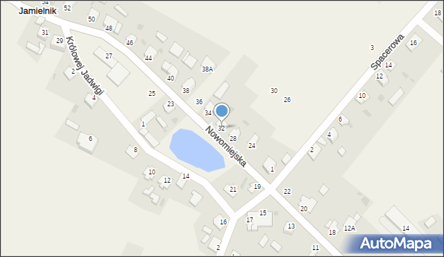 Jamielnik, Nowomiejska, 32, mapa Jamielnik