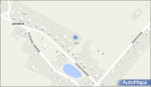 Jamielnik, Nowomiejska, 38A, mapa Jamielnik