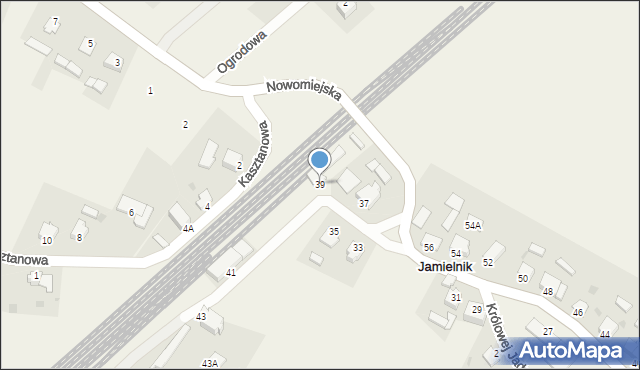 Jamielnik, Nowomiejska, 39, mapa Jamielnik