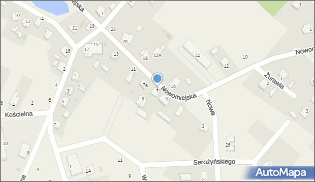 Jamielnik, Nowomiejska, 7, mapa Jamielnik
