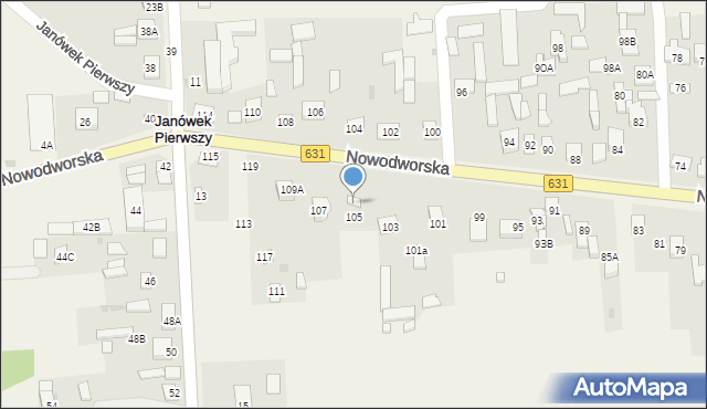 Janówek Pierwszy, Nowodworska, 109, mapa Janówek Pierwszy