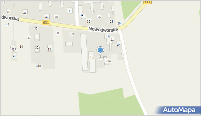 Janówek Pierwszy, Nowodworska, 25, mapa Janówek Pierwszy