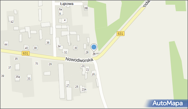 Janówek Pierwszy, Nowodworska, 26, mapa Janówek Pierwszy