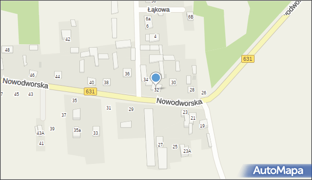 Janówek Pierwszy, Nowodworska, 32, mapa Janówek Pierwszy