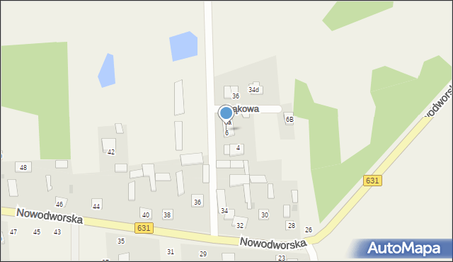 Janówek Pierwszy, Nowodworska, 34B, mapa Janówek Pierwszy