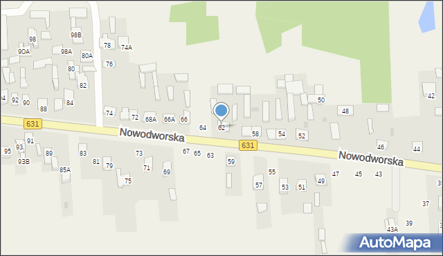 Janówek Pierwszy, Nowodworska, 62, mapa Janówek Pierwszy