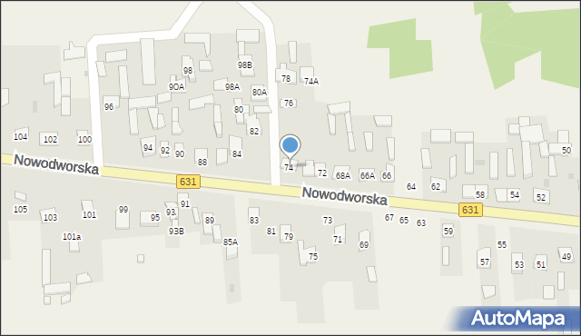 Janówek Pierwszy, Nowodworska, 76A, mapa Janówek Pierwszy