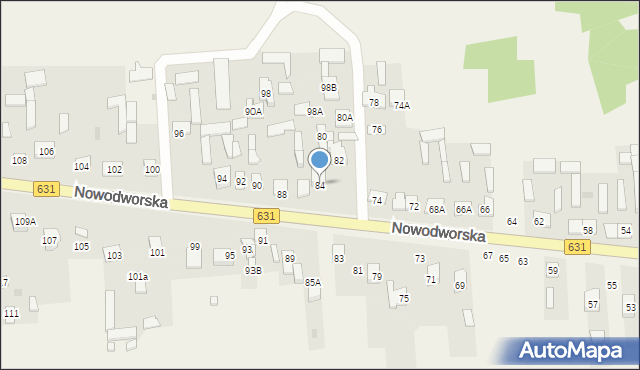 Janówek Pierwszy, Nowodworska, 84, mapa Janówek Pierwszy