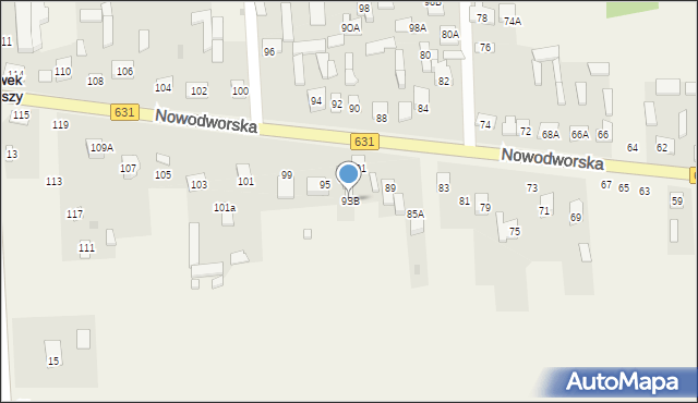 Janówek Pierwszy, Nowodworska, 93B, mapa Janówek Pierwszy
