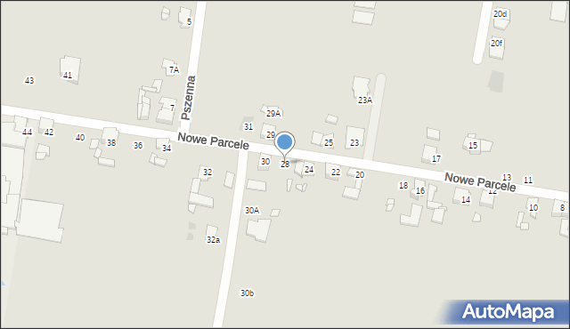 Jarocin, Nowe Parcele, 28, mapa Jarocin