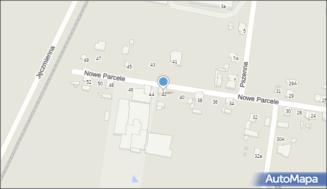 Jarocin, Nowe Parcele, 42, mapa Jarocin