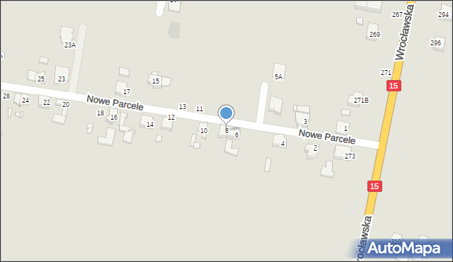 Jarocin, Nowe Parcele, 8, mapa Jarocin