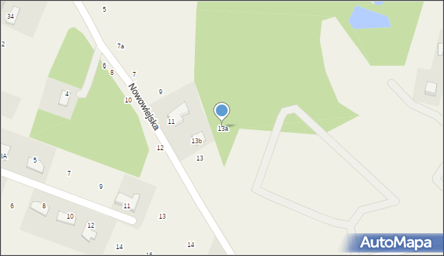 Jarużyn, Nowowiejska, 13a, mapa Jarużyn