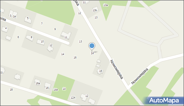 Jarużyn, Nowowiejska, 14, mapa Jarużyn