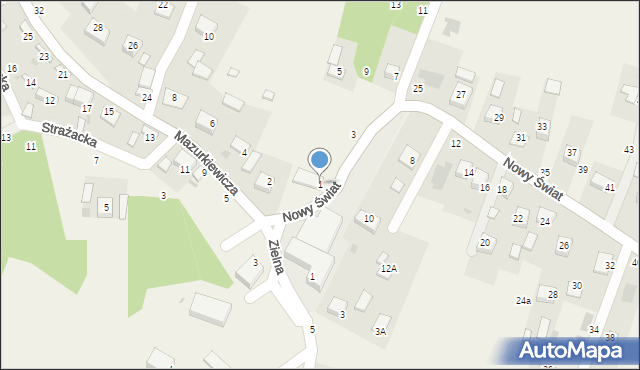 Jasień, Nowy Świat, 1, mapa Jasień