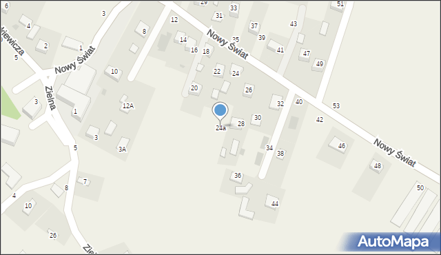 Jasień, Nowy Świat, 24a, mapa Jasień