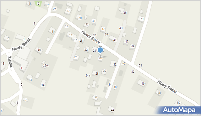 Jasień, Nowy Świat, 26, mapa Jasień