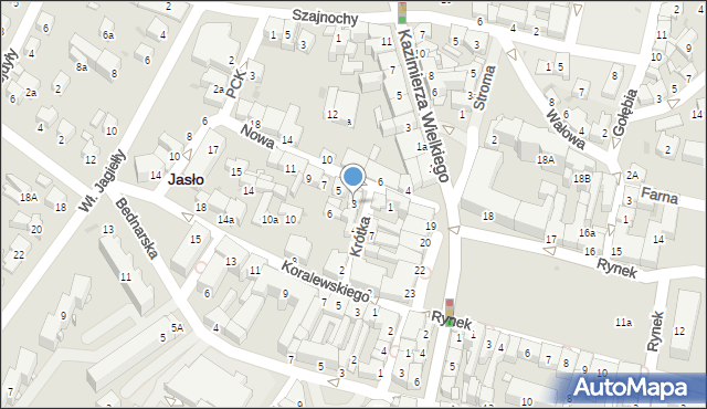 Jasło, Nowa, 3, mapa Jasła