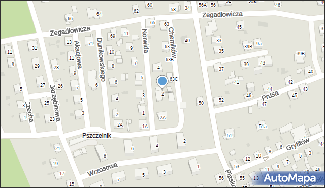 Jaworzno, Norwida Cypriana Kamila, 2, mapa Jaworzno