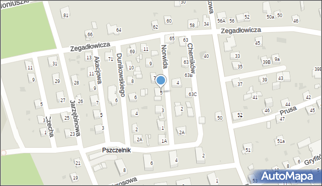 Jaworzno, Norwida Cypriana Kamila, 5, mapa Jaworzno