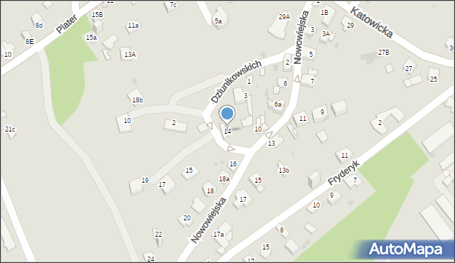 Jaworzno, Nowowiejska, 14, mapa Jaworzno