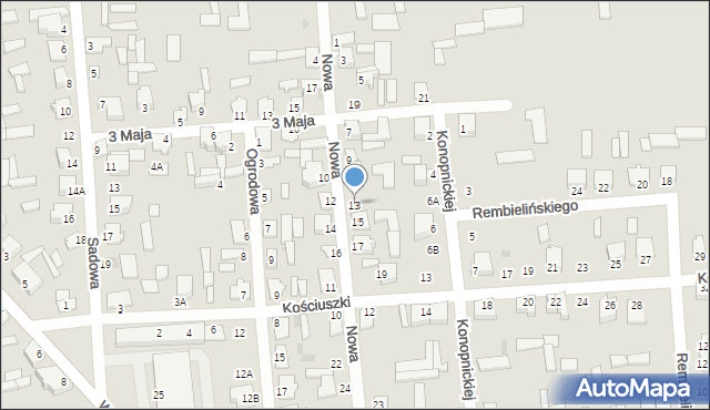 Jedwabne, Nowa, 13, mapa Jedwabne