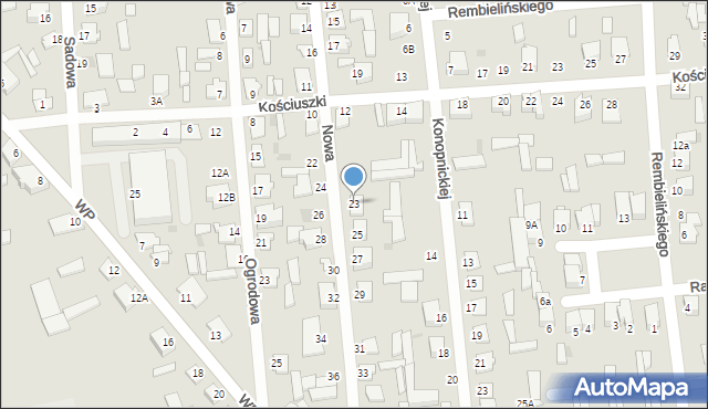 Jedwabne, Nowa, 23, mapa Jedwabne