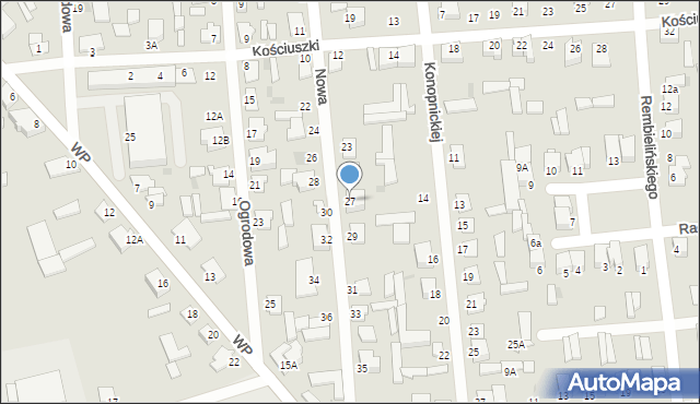 Jedwabne, Nowa, 27, mapa Jedwabne