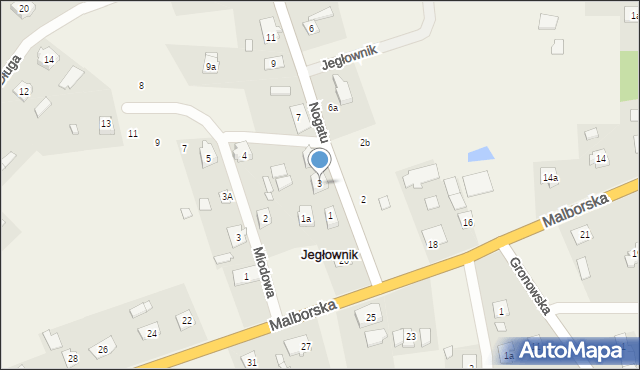 Jegłownik, Nogatu, 3, mapa Jegłownik