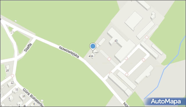 Jelenia Góra, Nowowiejska, 43B, mapa Jelenia Góra