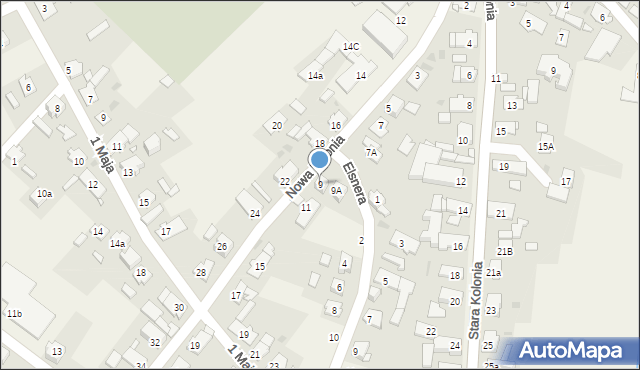 Jemielnica, Nowa Kolonia, 9, mapa Jemielnica