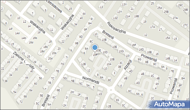 Józefosław, Normandii, 10F, mapa Józefosław