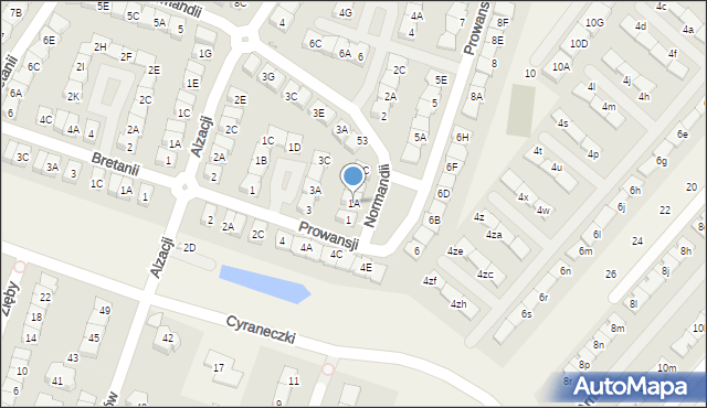 Józefosław, Normandii, 1A, mapa Józefosław