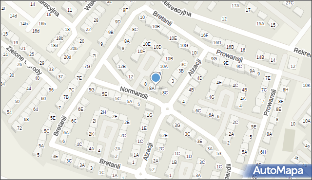 Józefosław, Normandii, 8B, mapa Józefosław