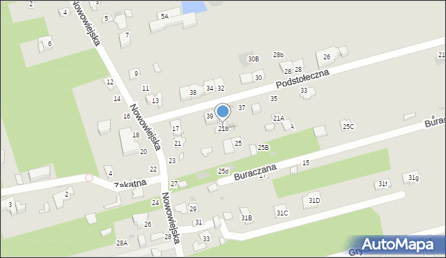 Józefów, Nowowiejska, 21b, mapa Józefów